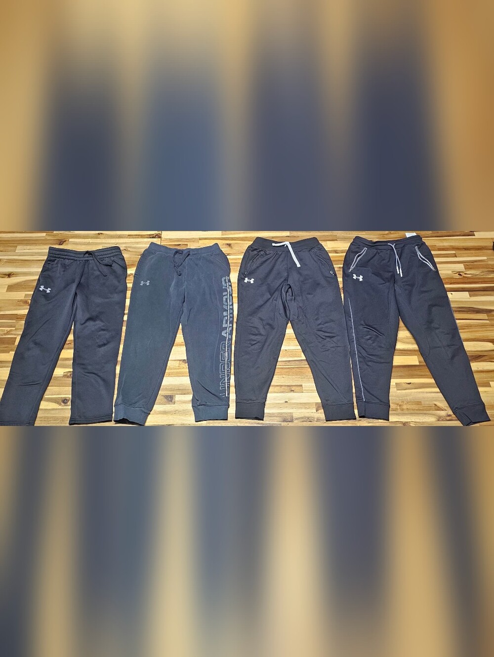 Under Armour Kids Black Jogger Sweatpants Pack - White Accents